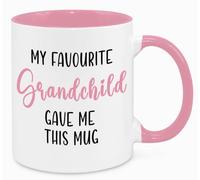 My Favourite Grandchild Mug - Birthday Gift Christmas Mom Mum Daughter Son Nan Nanny Grandmother Grandad Gift for Grandparents Funny Novelty Silly (Pink)