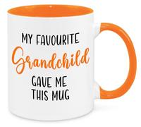 My Favourite Grandchild Mug - Birthday Gift Christmas Mom Mum Daughter Son Nan Nanny Grandmother Grandad Gift for Grandparents Funny Novelty Silly (Orange)