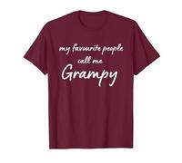 My Favourite People Call Me Grampy Best Grandad Ever T-Shirt, Men, Burgundy, Medium