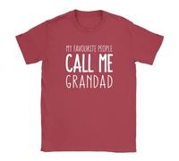 My Favourite People Call Me Grandad Mens T-Shirt Gift Present Top for Grandad Cardinal Red