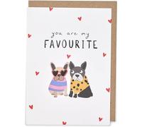 My Favourite Puppy Lovebirds Cuddle Valentine's Day Contemporary Greeting Card