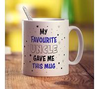 My Favourite Uncle Gave me This Mug - Personalised Mug - Add Your Own Message - Gift for Nephew, Niece from Uncle - Present for Birthday, Christmas - 11oz Ceramic Cup