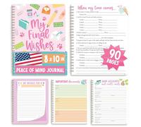 My Final Wishes End Of Life Planner - Estate Planning Organizer, Death Book Planner, Emergency File Notebook For Death, End Of Life Binder, Doodle Funeral Planning Book