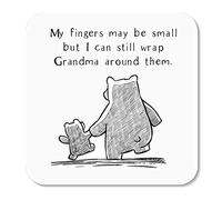 My Fingers May be Small but I can Still Wrap Nanny Grandma Nana Coaster by Rors and Wren - Lovely Sentimental Gift for Grandparent - Coaster Gloss Finish Size 9x9 cm (Grandma)