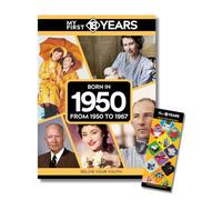 My First 18 Years - Born in 1950 Book & Bookmark Gift Set | Birthday Keepsake | Nostalgia Year Facts | Retro Gift Idea
