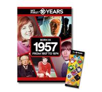 My First 18 Years - Born in 1957 Book & Bookmark Gift Set | Birthday Keepsake | Year Facts Bookmark | Unique Keepsake Gift
