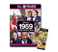 My First 18 Years - Born in 1959 Book & Bookmark Gift Set | Birthday Keepsake | Nostalgia Bookmark | Vintage Year Gift