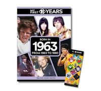 My First 18 Years - Born in 1963 Book & Bookmark Gift Set | Birthday Keepsake | Nostalgia Keepsake | Memory Gift