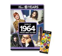 My First 18 Years - Born in 1964 Book & Bookmark Gift Set | Birthday Keepsake | Retro Bookmark | Classic Year Gift