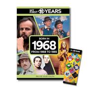 My First 18 Years - Born in 1968 Book & Bookmark Gift Set | Birthday Keepsake | Retro Year Facts | Keepsake Gift