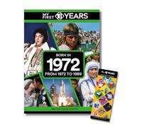 My First 18 Years - Born in 1972 Book & Bookmark Gift Set | Birthday Keepsake | Retro Bookmark | Memory Gift