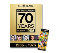 My First 18 Years - Born in Book & Bookmark Gift Set | Birthday Keepsake | Nostalgia Bookmark | Gold Limited Edition (1956 Gold)