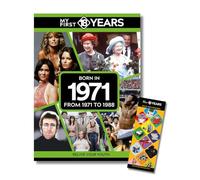 My First 18 Years - Born in Book & Bookmark Gift Set | Birthday Keepsake | Nostalgia Bookmark | Gold Limited Edition (1971)