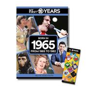 My First 18 Years - Born in Book & Bookmark Gift Set | Birthday Keepsake | Nostalgia Bookmark | Gold Limited Edition (1965)