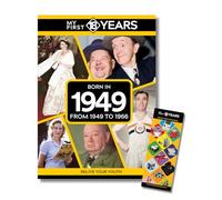 My First 18 Years - Born in Book & Bookmark Gift Set | Birthday Keepsake | Nostalgia Bookmark | Gold Limited Edition (1949)