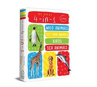 My First 4 In 1 One Wild Animals, Pet and Farm Animals, Birds, Sea Animals: Padded Board Books