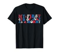 My First 4th of July As Mommy New Mom 2025 USA American Flag T-Shirt