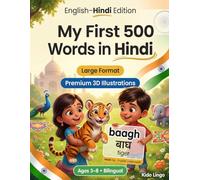 My First 500 Words in Hindi: A 3D Bilingual Picture Dictionary for Kids Ages 3-8 | First Words Vocabulary Book for Toddlers, Preschoolers, Kindergarten & Young Learners
