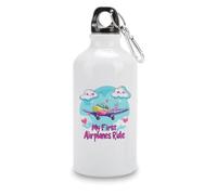 My First Airplane Ride Aluminum Water Bottle with Lid Portable Sport Tumbler for Men Women 400ml