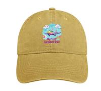 My First Airplane Ride Baseball Cap for Men Women Adjustable Denim Cap Trucker Hat Sand Colour-style
