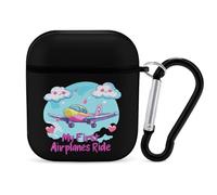 My First Airplane Ride Case Cover Compatible with AirPods 1&2 Protective PC Shell Carrying Case with Keychain