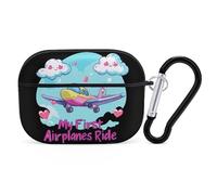 My First Airplane Ride Headphone Case Compatible with AirPods Pro PC Shell Carrying Case with Keychain Black-style