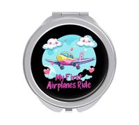 My First Airplane Ride Travel Makeup Mirror Portable Pocket Mirror Compact Mirror for Home Office