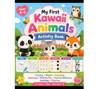 My First Animal Activity Book for Kids Ages 4 - 6: Fun Tracing, Mazes, Matching, Counting, Shapes, Letters & Coloring Activities for Preschool and Kindergarten