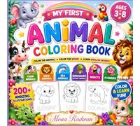 My First Animal Coloring Book: Color • Learn • Trace Words