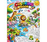 My First Animal Coloring Book For Kids Aged 3 to 6: Cute and Easy Animal Coloring Pages for Toddlers and Babies Ages 2-5 | Big Simple Designs for Little Hands | Farm, Jungle, and Wild Animals