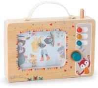 LILLIPUTIENS - My First Animated Music Box - Wooden Toy with Cheerful Melody and Visual Activities - Portable with Handle - Water-Based Paint - From 10 Months - 83452