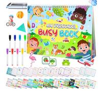My First Baby Busy Books,Busy Board Toys Book Montessori Toddler Book Early Educational Learning Toy Pocket Chart Cards with Matching Game Puzzle