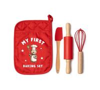 My First Baking Set for Kids, Children’s Baking Kit with Rolling Pin, Whisk & Spatula, Mini Cooking Set with Carry Case, Christmas & Birthday Gift for Boys & Girls