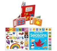 My First Board Book Collection 3 Books Set (Alphabet Numbers & Words, Colours & Seasons)