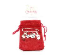 My First Christmas 2024 Keepsake Nappy Pin with Red Gift Bag & Gift Card - Snowman, Christmas Stocking