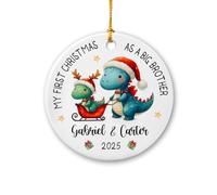 My First Christmas As A Big Brother Xmas Ornaments With Ribbon Christmas Tree Decorations Ceramic Crimbo Baubles