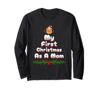 My First Christmas As A Mom Cute Capybara Xmas Pajama Long Sleeve T-Shirt