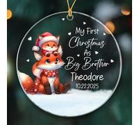 My First Christmas As Big Brother Christmas Tree Decorations With Ribbon Noel Xmas Tree Hanging Glass Remembrance Ornament