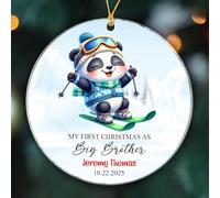 My First Christmas As Big Brother Remembrance Ornament Glass Keepsake With Ribbon Xmas Ornaments