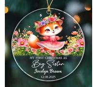 My First Christmas As Big Sister Keepsake Glass Remembrance Ornament With Ribbon Christmas Tree Decorations