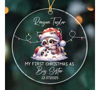My First Christmas As Big Sister Memorial Glass Xmas Ornaments With Ribbon Noel Xmas Tree Hanging