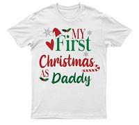 My First Christmas As Daddy Family Santa Claus Elf Matching T Shirt Funny Xmas Holiday Tee Top Daddy L