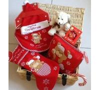My First Christmas Deluxe Hamper with My First Christmas Bauble in Luxury Wicker Basket - Unisex