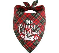 My First Christmas Dog Bandana for Puppy Small Medium Large Dogs Cat Pet