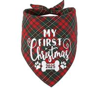 My First Christmas Dog Bandana for Puppy Small Medium Large Dogs Cat Pet