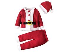 My First Christmas Outfit Boys,Christmas Fancy Dress Outfits Baby Boys Girls Winter Hooded Romper Bodysuits Girl Father Costume Kids Hats Before Clothes (Red #1,12-18 Months)