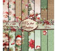 My First Christmas, Xmas Paper Pads, Baby First Christmas Scrapbook Paper