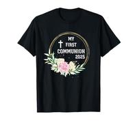 My First Communion 2025 Shirt Kids Girls Cross Catholic T-Shirt