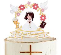 My First Communion Cake Topper, Baptism Cake Décor, Christening Party Supplies, God Bless, First Holy Communion Decoration for Girls