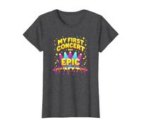 My First Concert was Epic Kids Music Festival Memory T-Shirt, Women, Dark Heather Grey, XXL